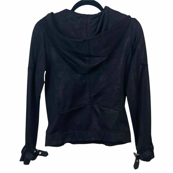 The Kooples Faux Leather Moto Jacket Hooded Size XS - Picture 7 of 12